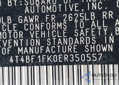 2014 Toyota Camry Le z USA, uszkodzony, nr VIN 4T4BF1FK0ER350557